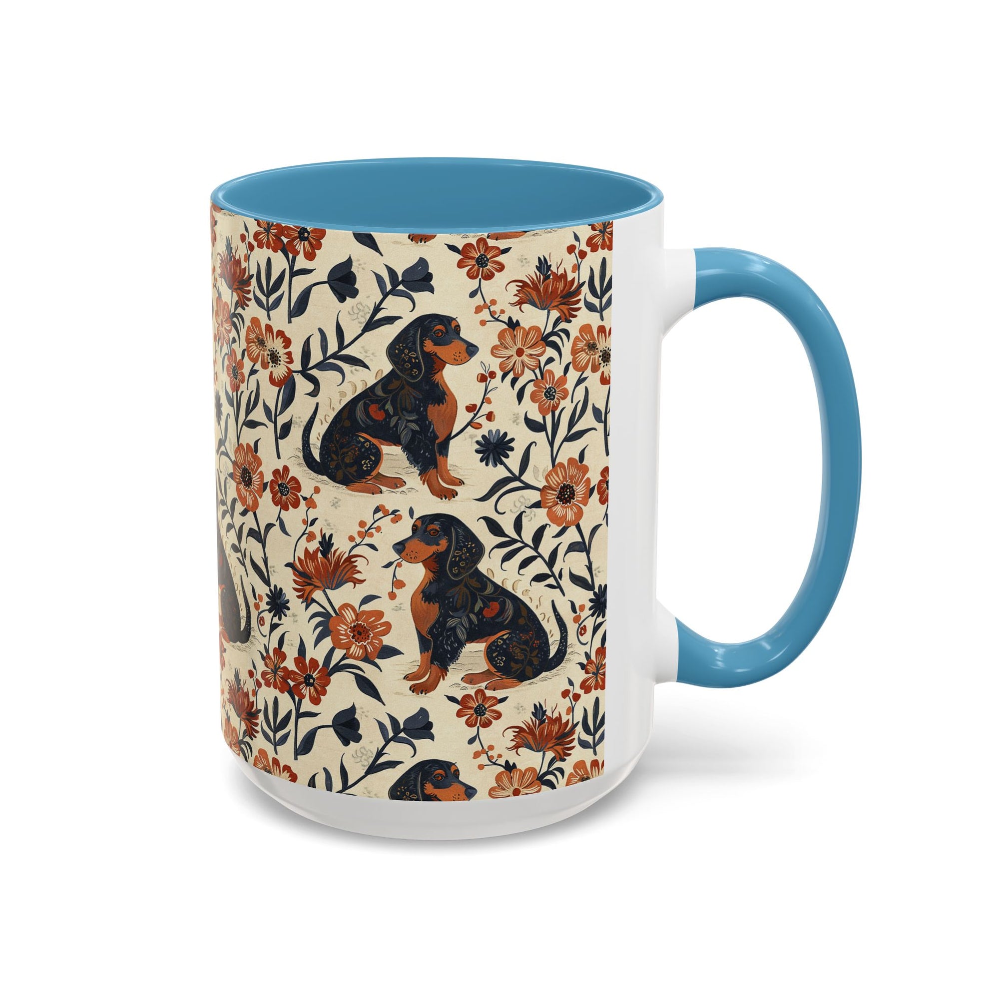 Blossoming Dachshunds Delight Accent Coffee Mug