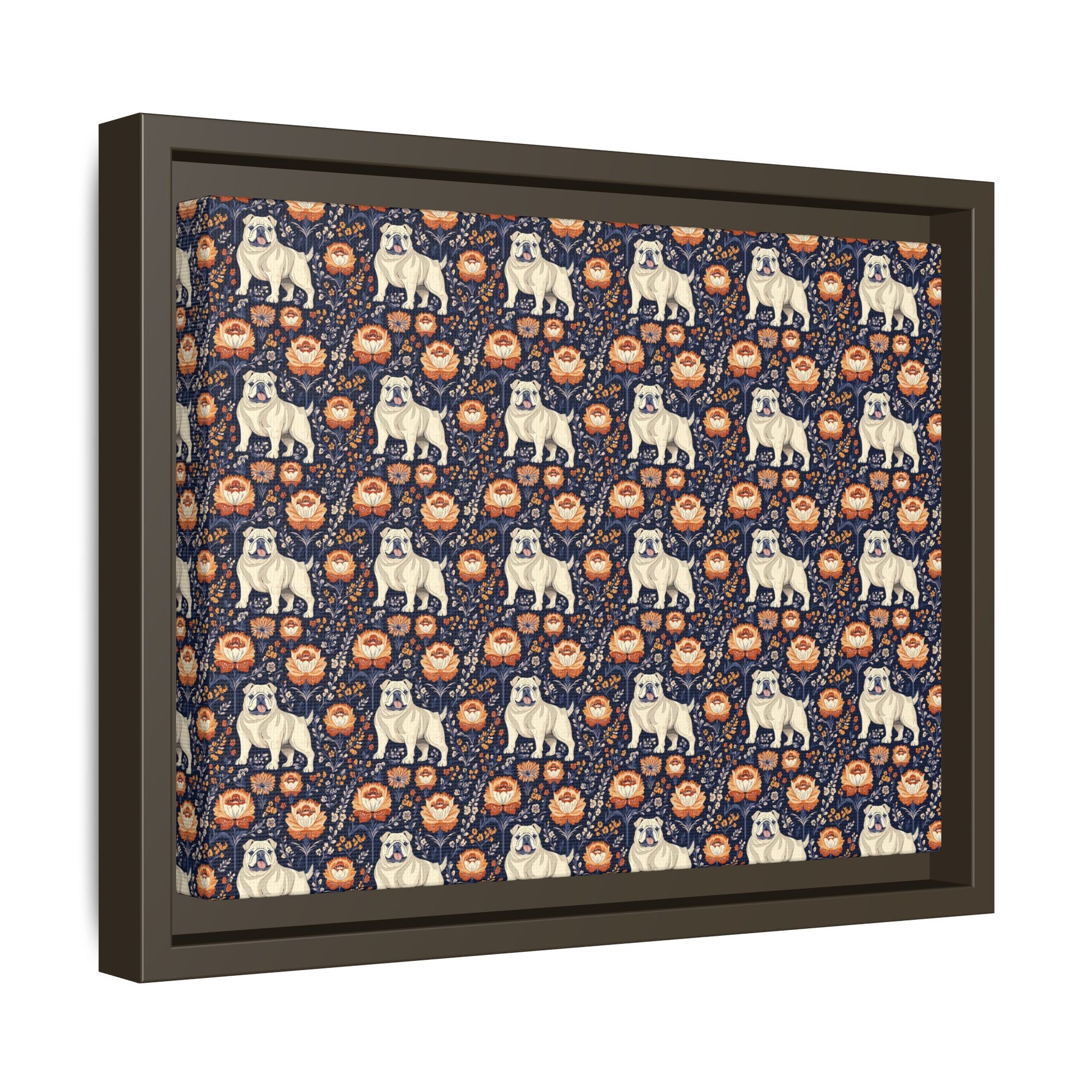 Bulldog Blossom Bonanza Matte Canvas, Framed