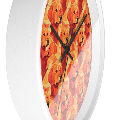 Golden Glamour Paws Wall Clock