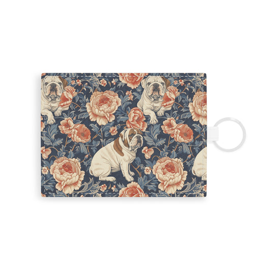 Blooming Bulldog Beauty Leather Card Holder