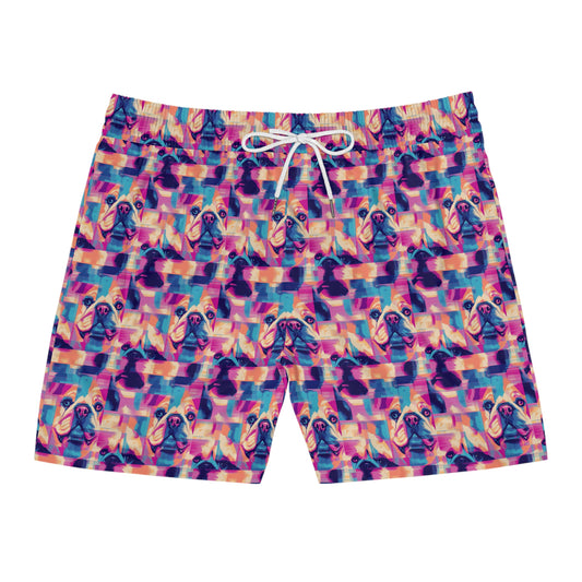 Dazzling Bulldog Chic Men's Mid-Length Swim Shorts