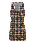 Pawsome Rottweiler Royalty Plaid Women's Racerback Dress