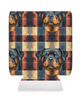 Pawsome Rottweiler Royalty Plaid Can Cooler Sleeve