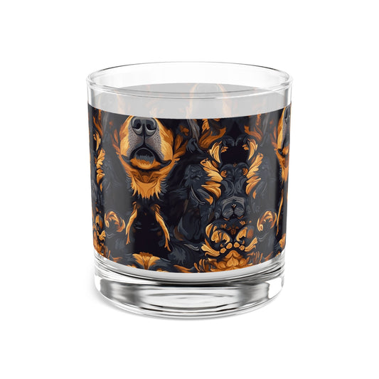 Modern Rottweiler Royalty Rocks Glass