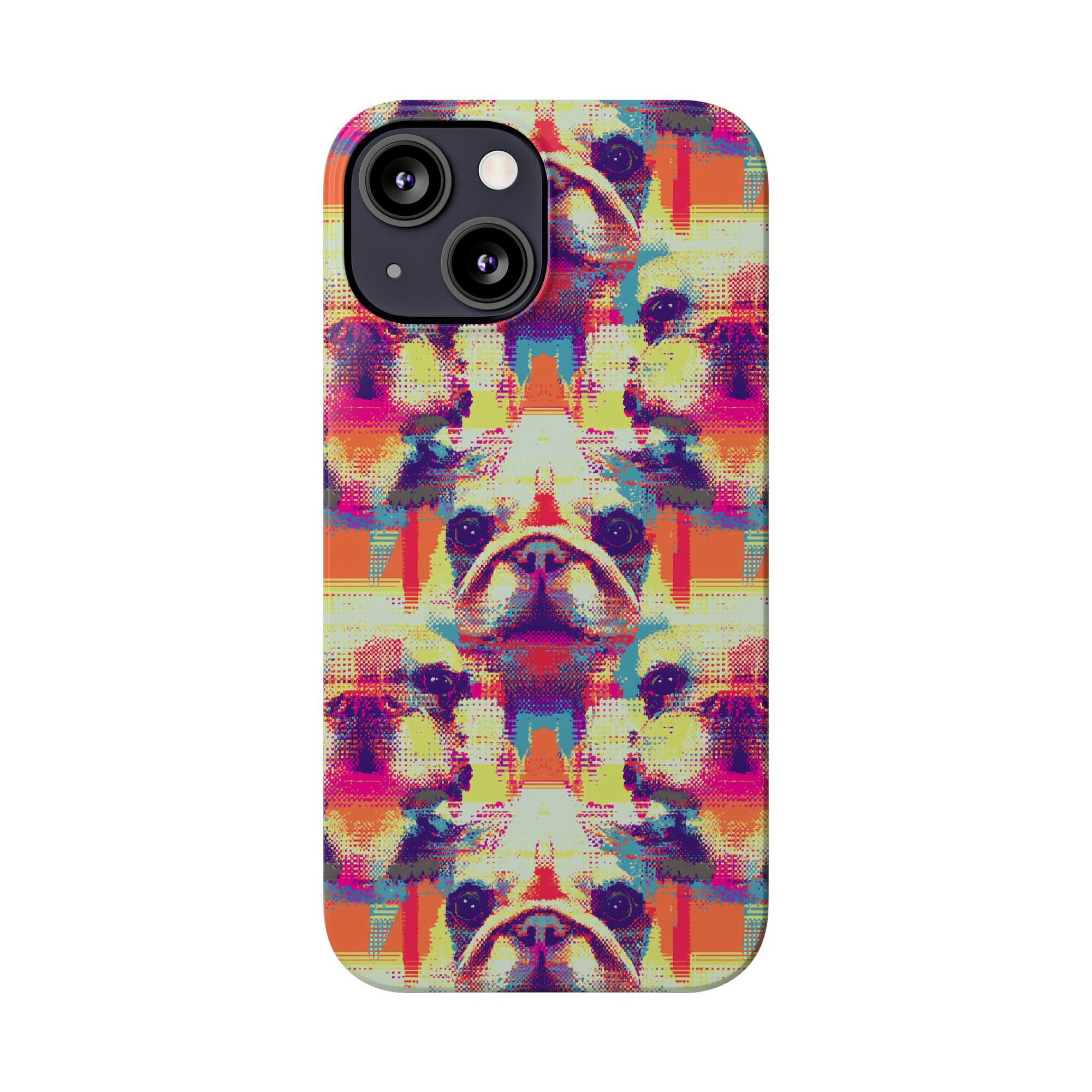 Glitchy Bulldog Blitz Slim Phone Cases