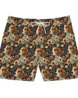 Beagle Blossoms Men's Mid-Length Swim Shorts