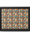 Corgi Carnival Couture Matte Canvas, Framed