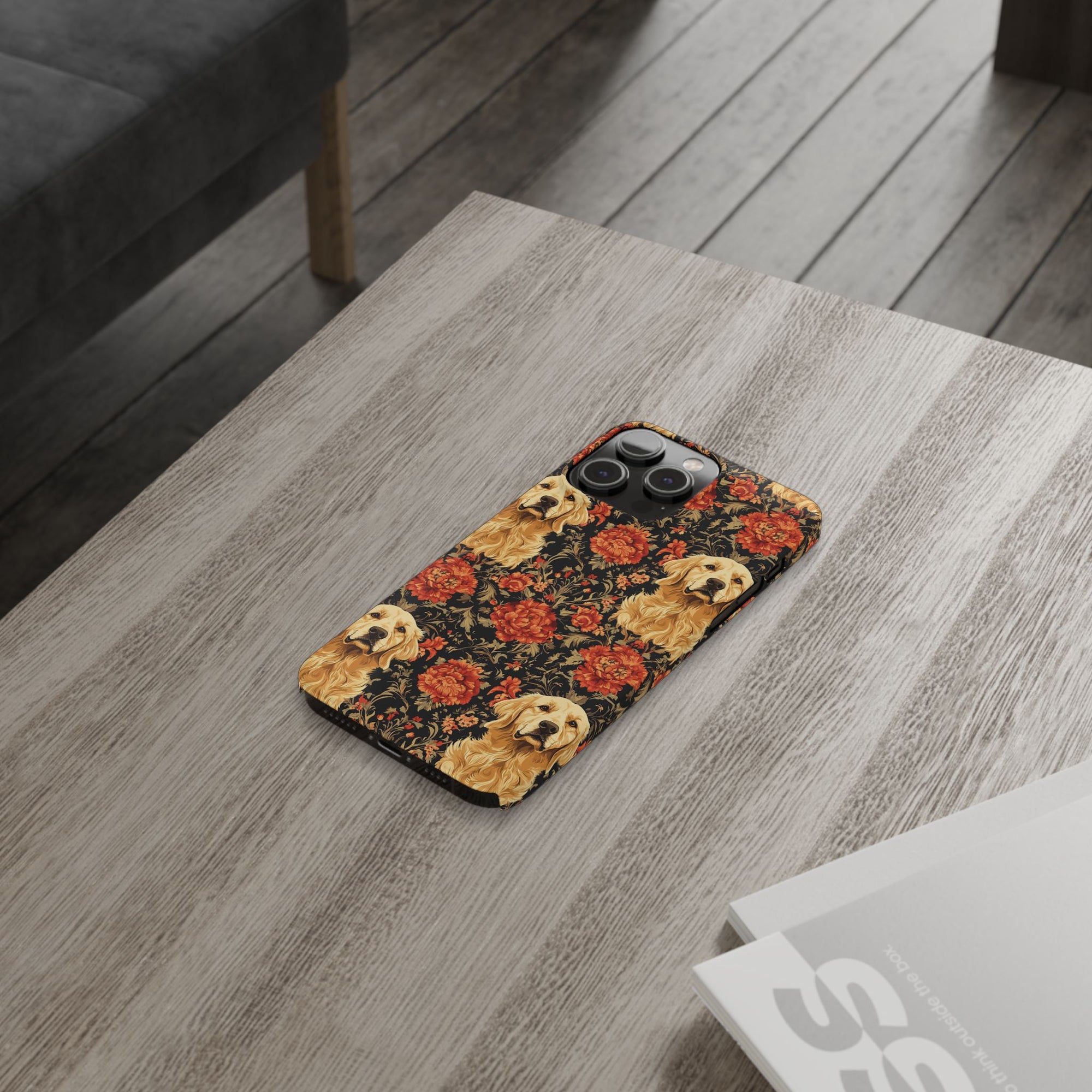 Golden Pawsatronic Tapestry Slim Phone Cases