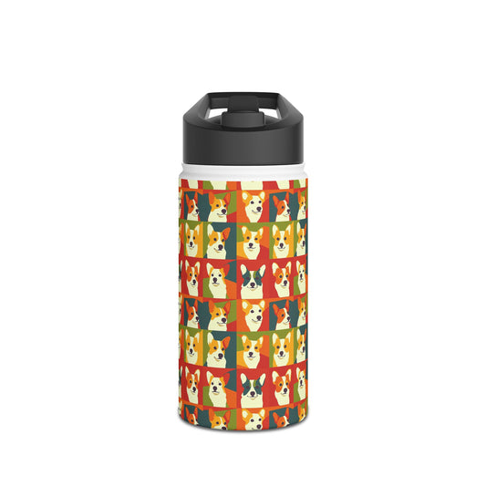 Corgi Chic Popart Pup Stainless Steel Water Bottle