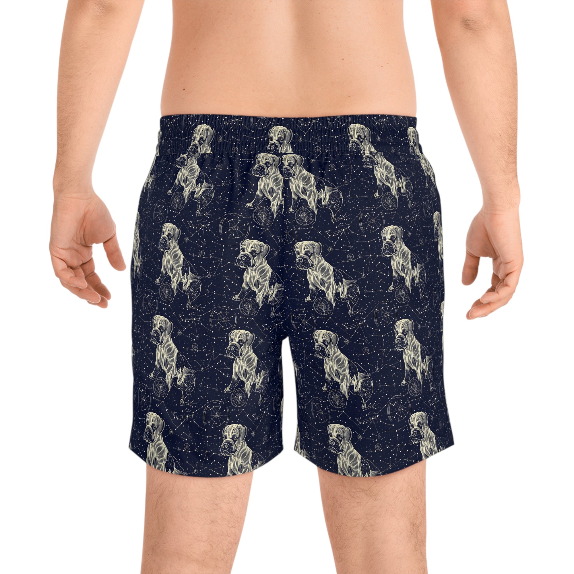 Celestial Boxer Bliss Men&#39;s Mid-Length Swim Shorts