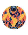 Impressionistic German Shepherds Cork Back Coaster