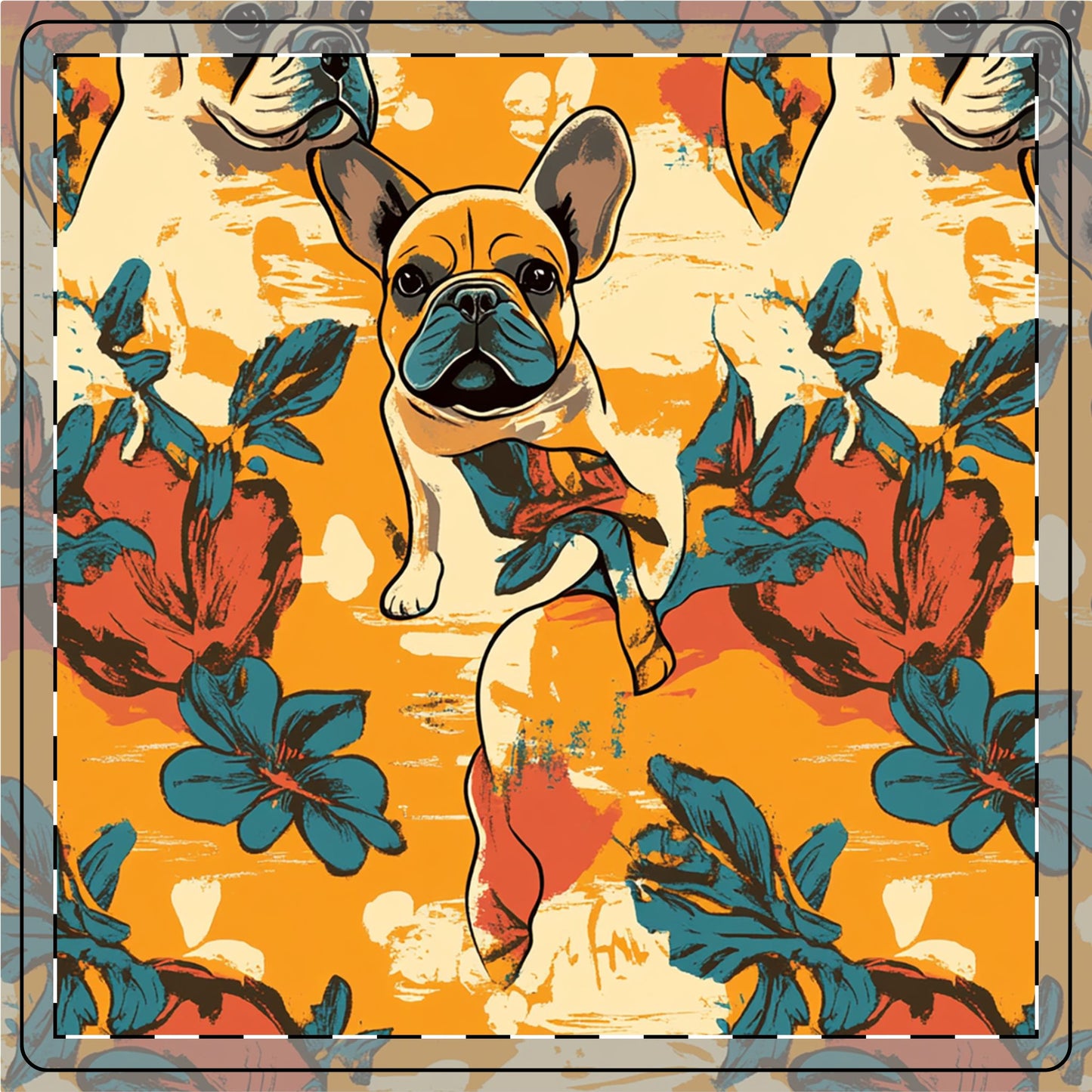 Frenchie Glow-Up Galore Ceramic Coaster