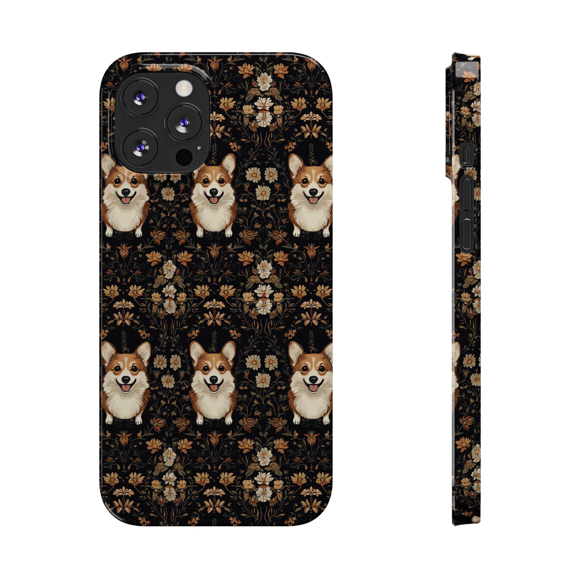 Nighttime Corgi Glow Stride Slim Phone Cases