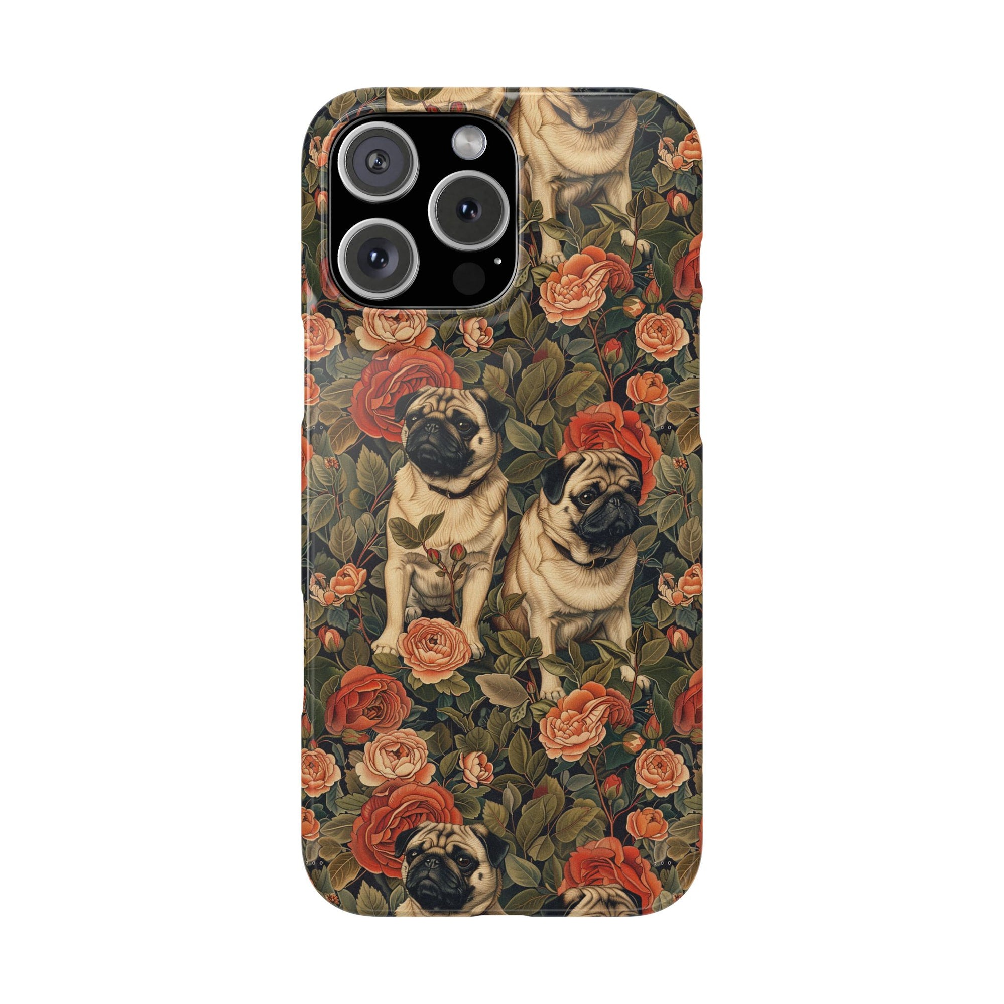 Blooming Pug Paradise Slim Phone Cases