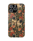 Blooming Pug Paradise Slim Phone Cases