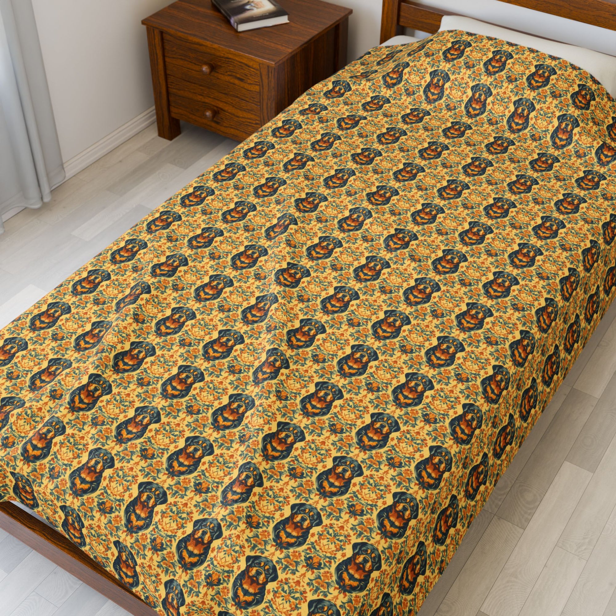 Royal Rottie Regalia Velveteen Plush Blanket