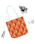 Golden Glamour Paws Canvas Tote Bag