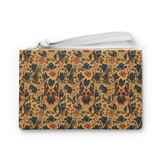 Autumnal German Shepherd Glamour Clutch Bag