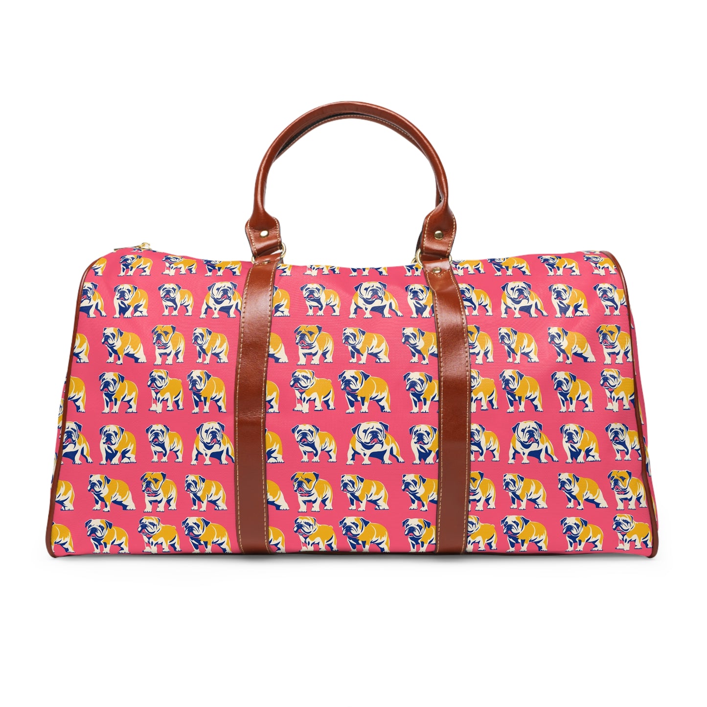 Bubblegum Glamour Bulldog Bouquet Waterproof Travel Bag