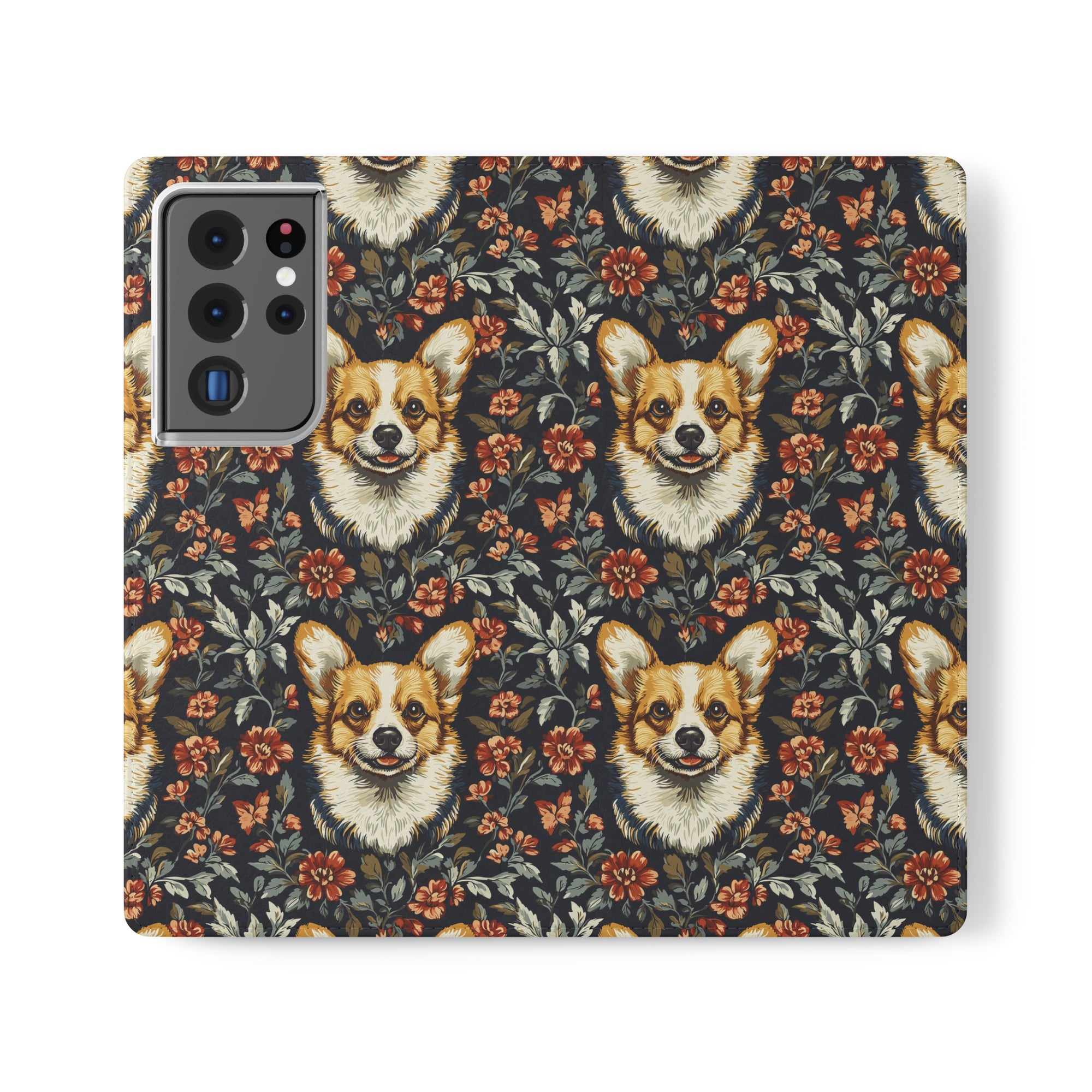 Floofy Corgi Blossom Blast Flip Cases