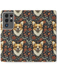 Floofy Corgi Blossom Blast Flip Cases