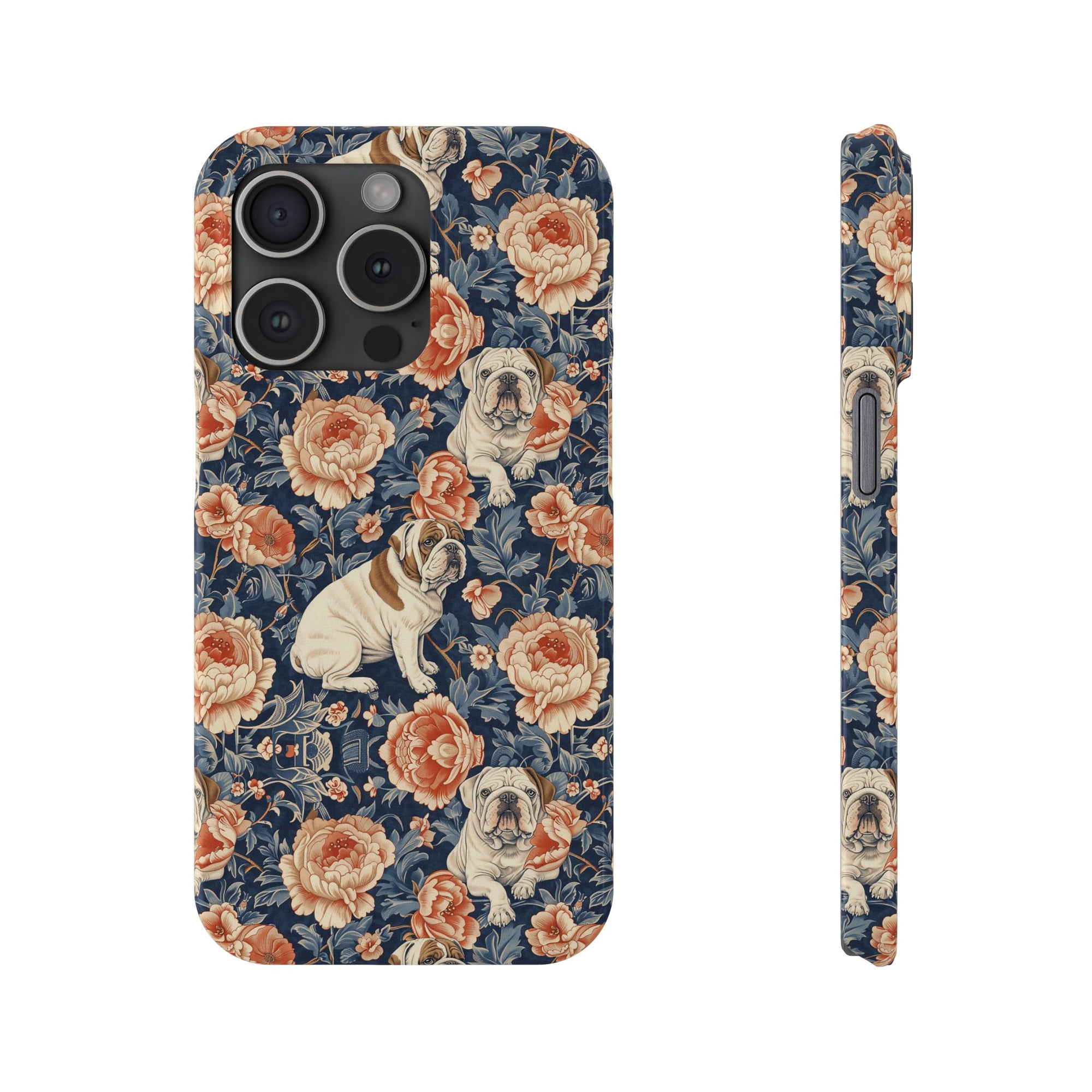 Blooming Bulldog Beauty Slim Phone Cases