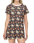 Bulldog Blossom Bonanza T-Shirt Dress