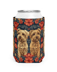 Yorkie Charm Twins Can Cooler Sleeve