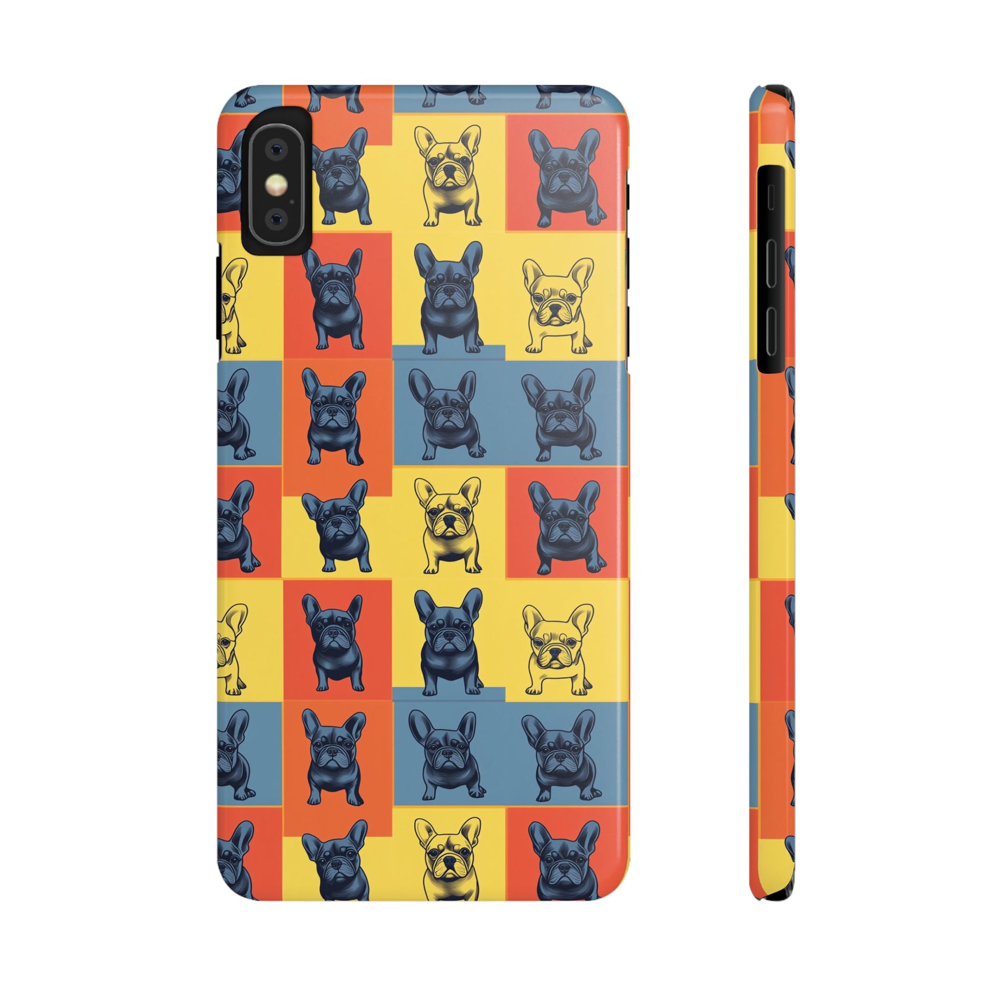 Frenchie Pop Art Pawfection Grid Slim Phone Cases