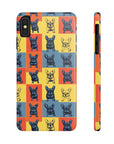 Frenchie Pop Art Pawfection Grid Slim Phone Cases