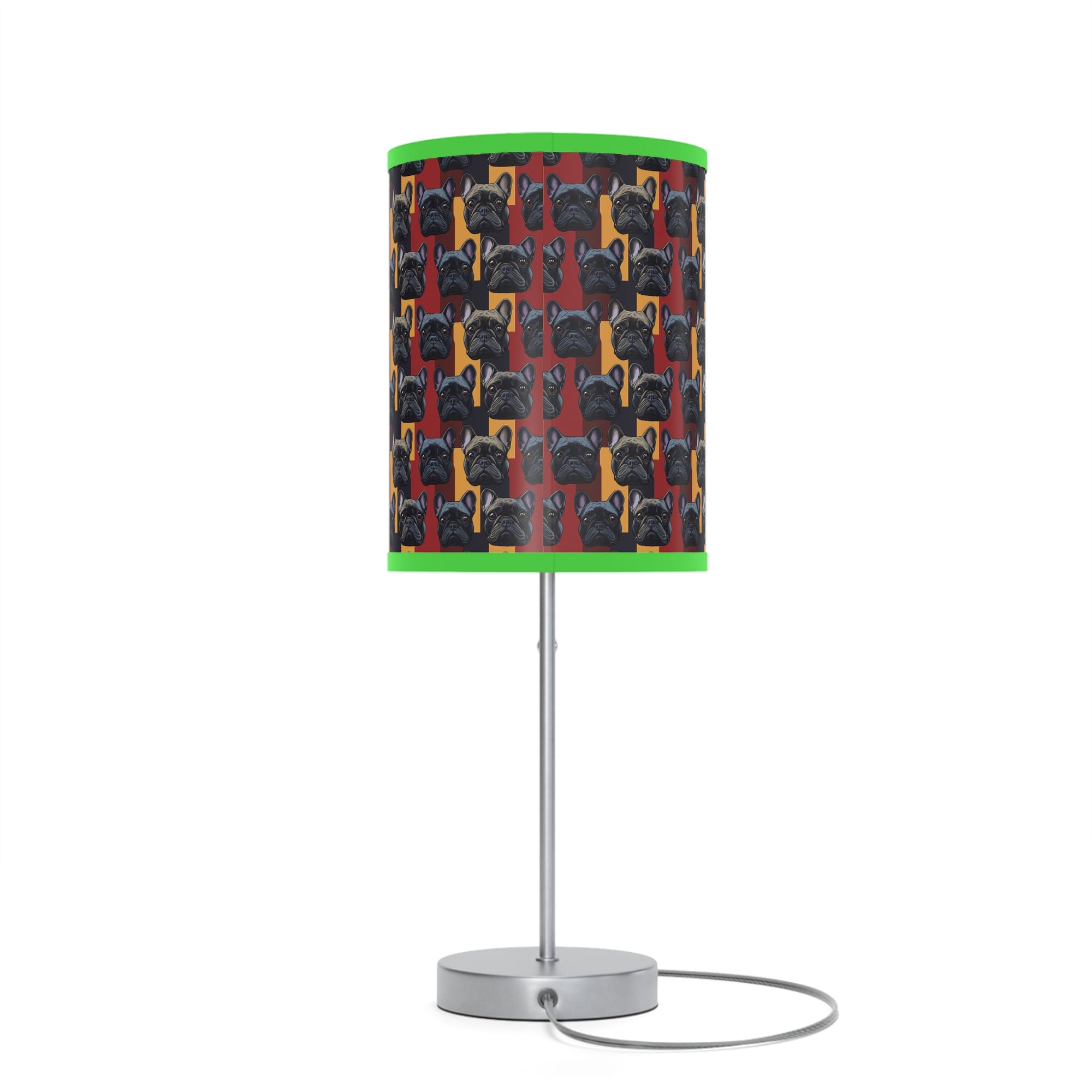 Chic Canine Checkmate - Frenchie Edition Lamp on a Stand