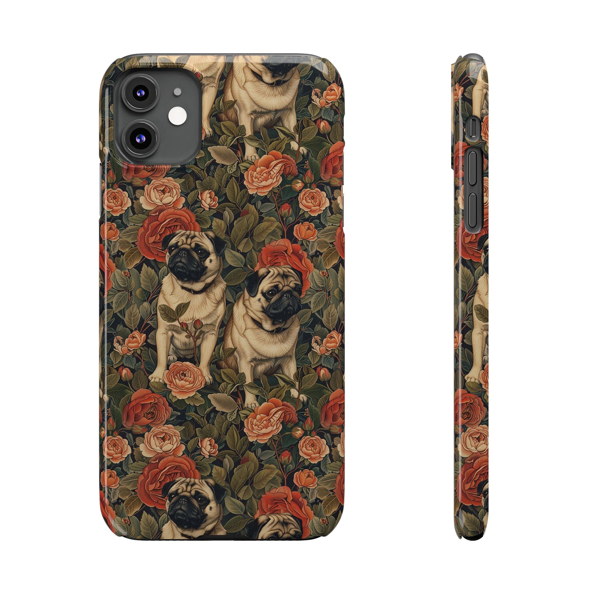 Blooming Pug Paradise Slim Phone Cases