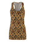 Autumnal German Shepherd Glamour Women's Racerback Dress