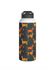 Dapper Dachshund Noir Glow Stainless Steel Water Bottle