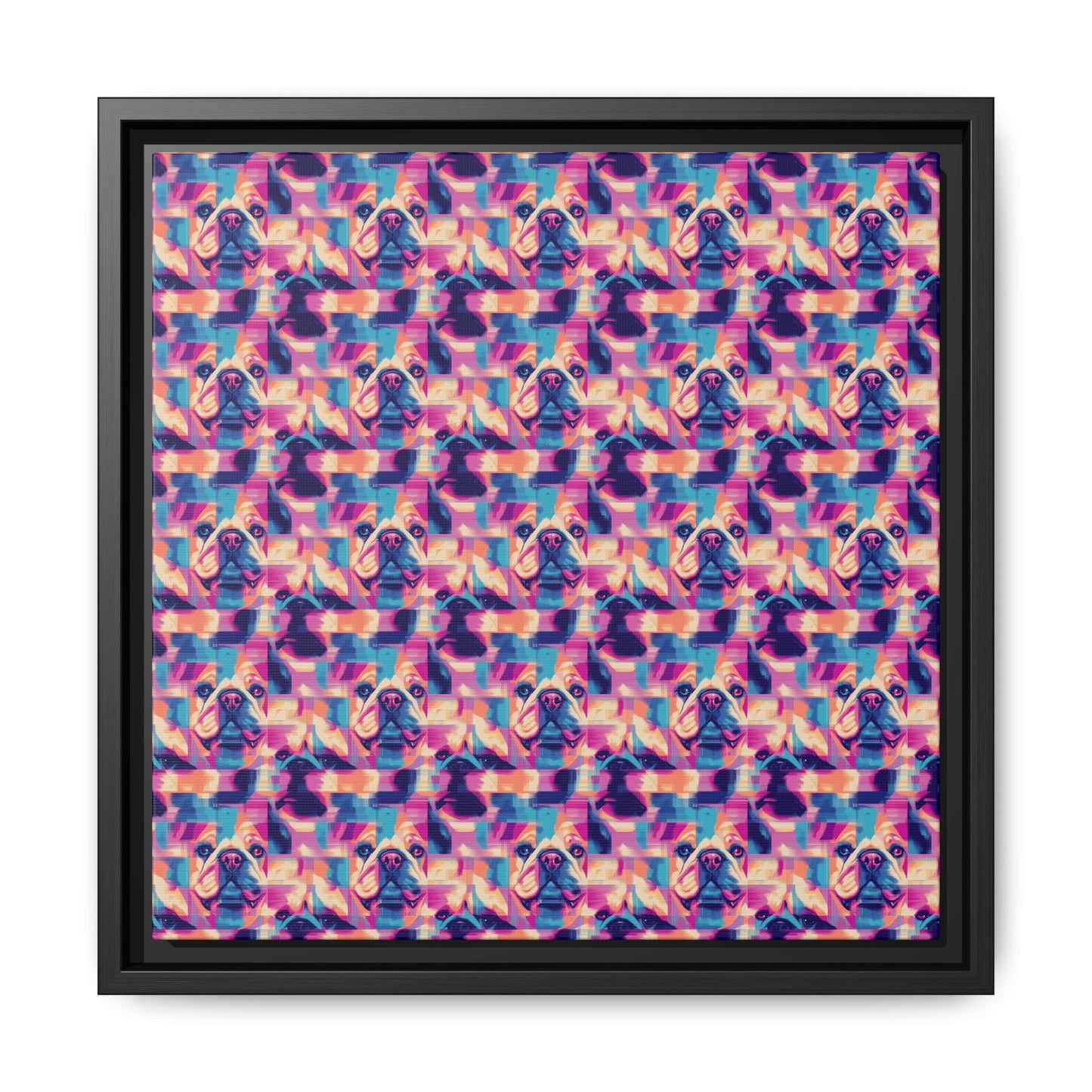 Dazzling Bulldog Chic Matte Canvas, Framed