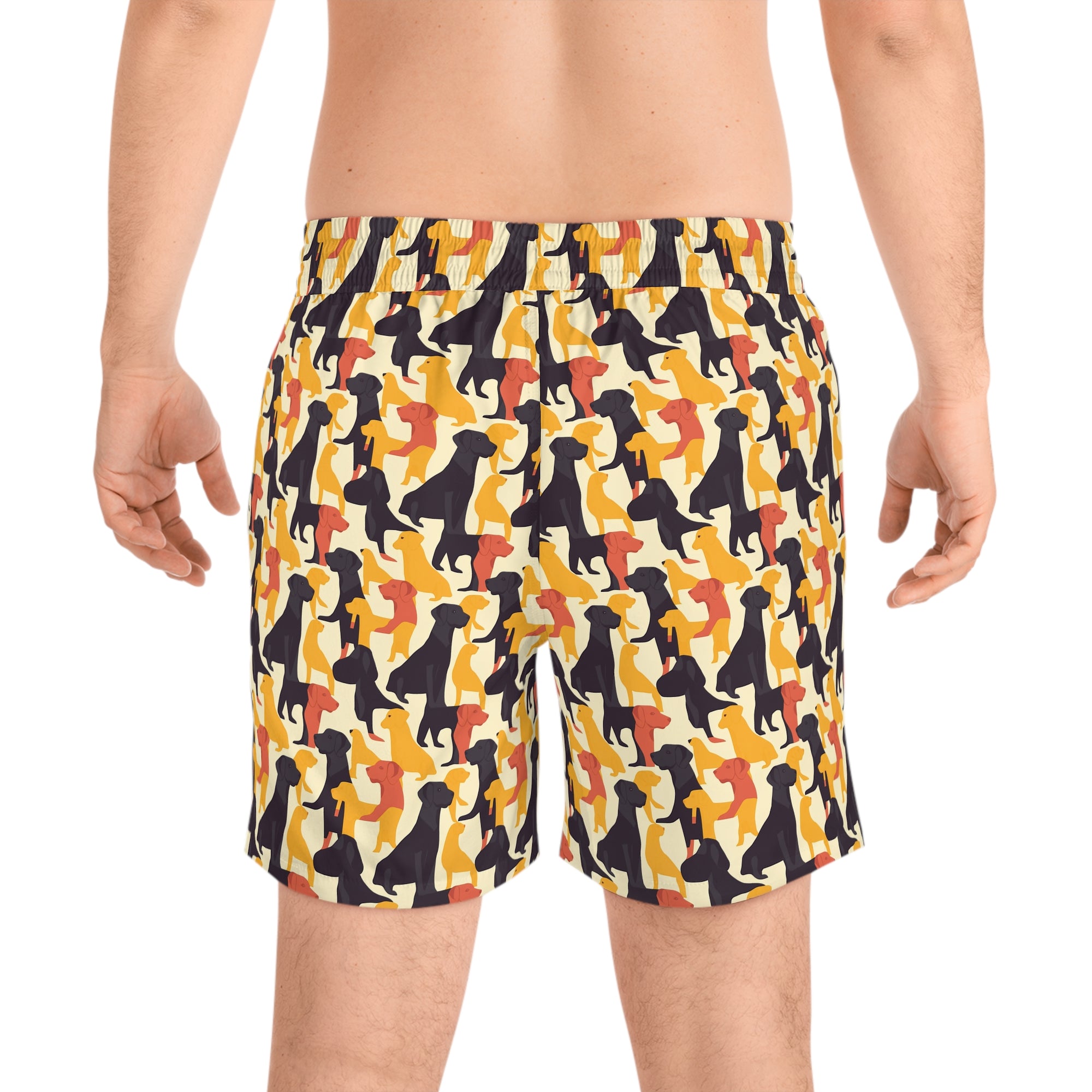 Modern Charm Labrador Chic Men&#39;s Mid-Length Swim Shorts