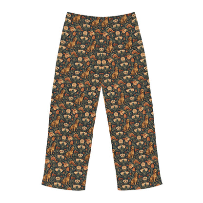 Dazzling Dachsund Blossoms & Foliage Men's Pajama Pants