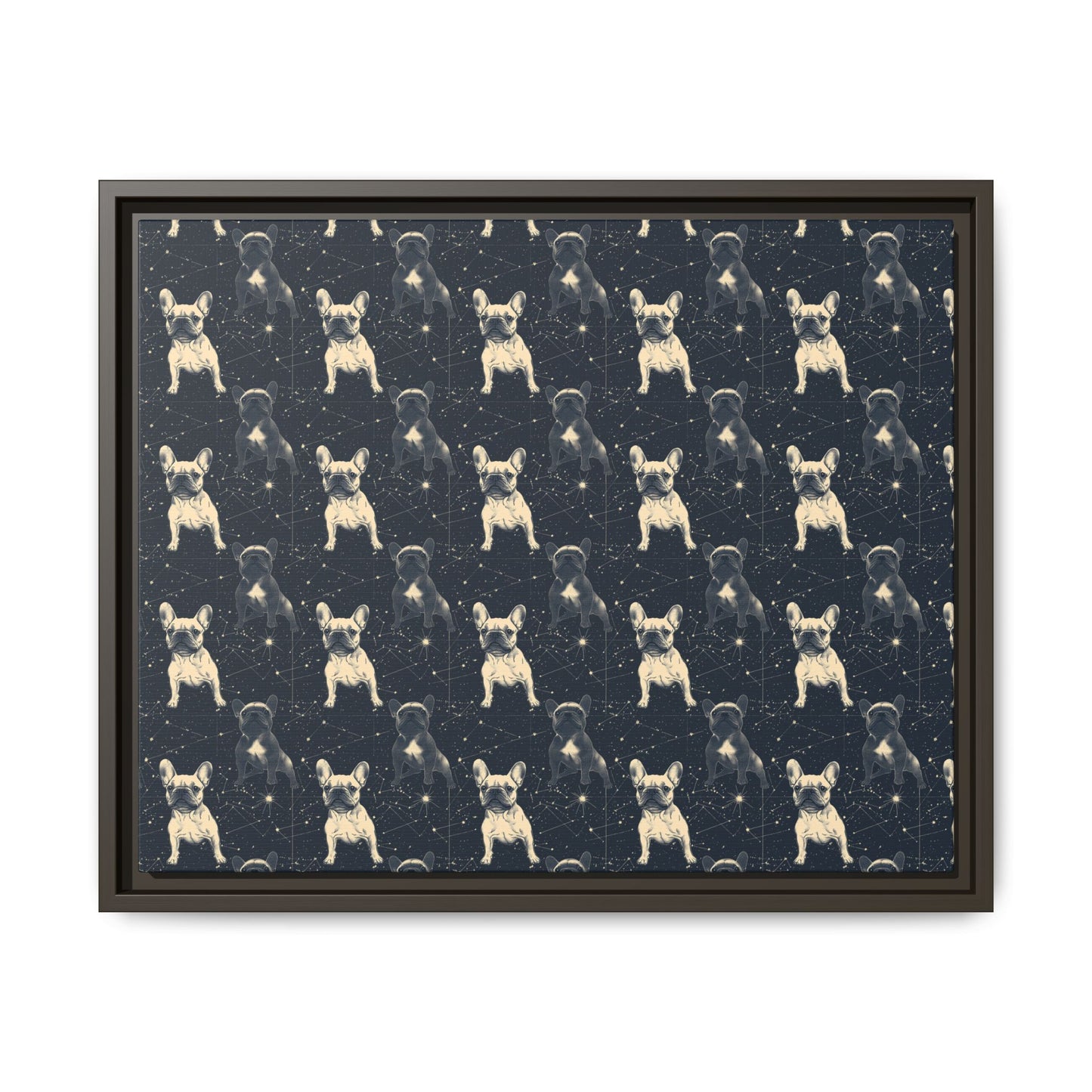 Frenchie Celestial Soar Matte Canvas, Framed