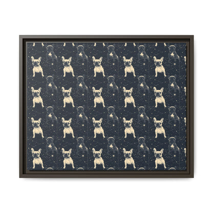 Frenchie Celestial Soar Matte Canvas, Framed