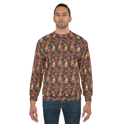 Floral Pawsome Dachsund Delight Unisex Sweatshirt