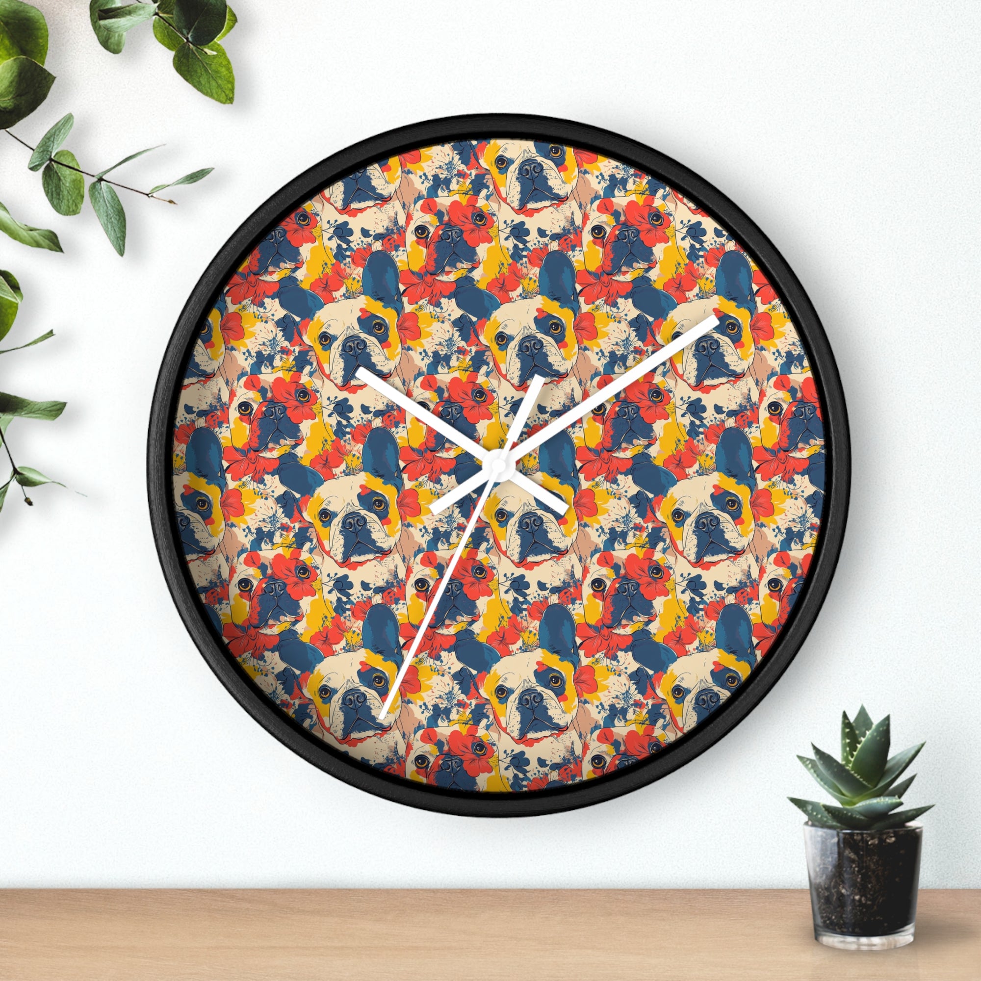 Bloom Pup Frenchietastic Splatter Wall Clock