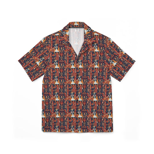 Boxer Blossom Tapestry Delight Men's Hawaiian Camp Shirt