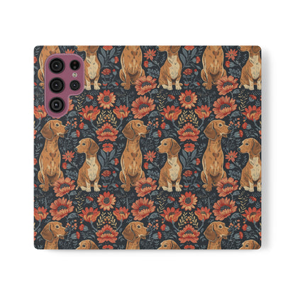 Floral Pawsome Dachsund Delight Flip Cases