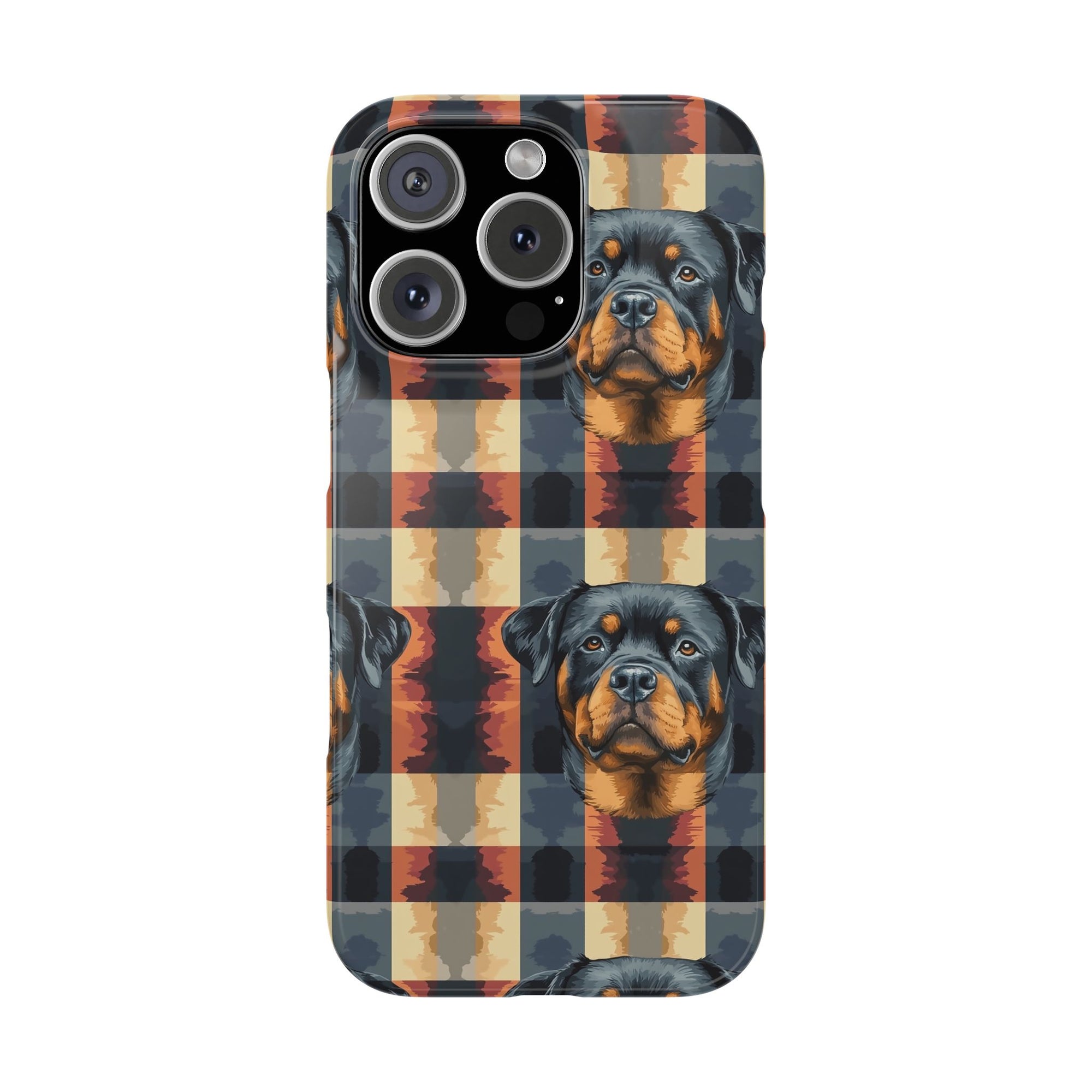 Pawsome Rottweiler Royalty Plaid Slim Phone Cases