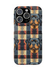 Pawsome Rottweiler Royalty Plaid Slim Phone Cases