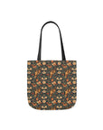 Dazzling Dachsund Blossoms & Foliage Canvas Tote Bag