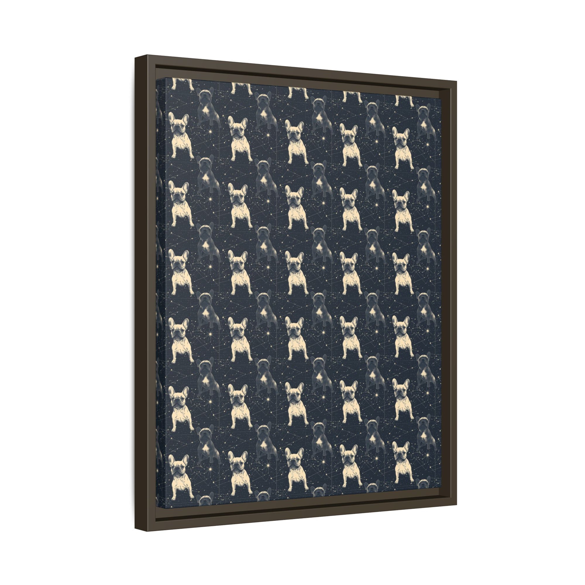 Frenchie Celestial Soar Matte Canvas, Framed