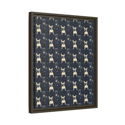 Frenchie Celestial Soar Matte Canvas, Framed