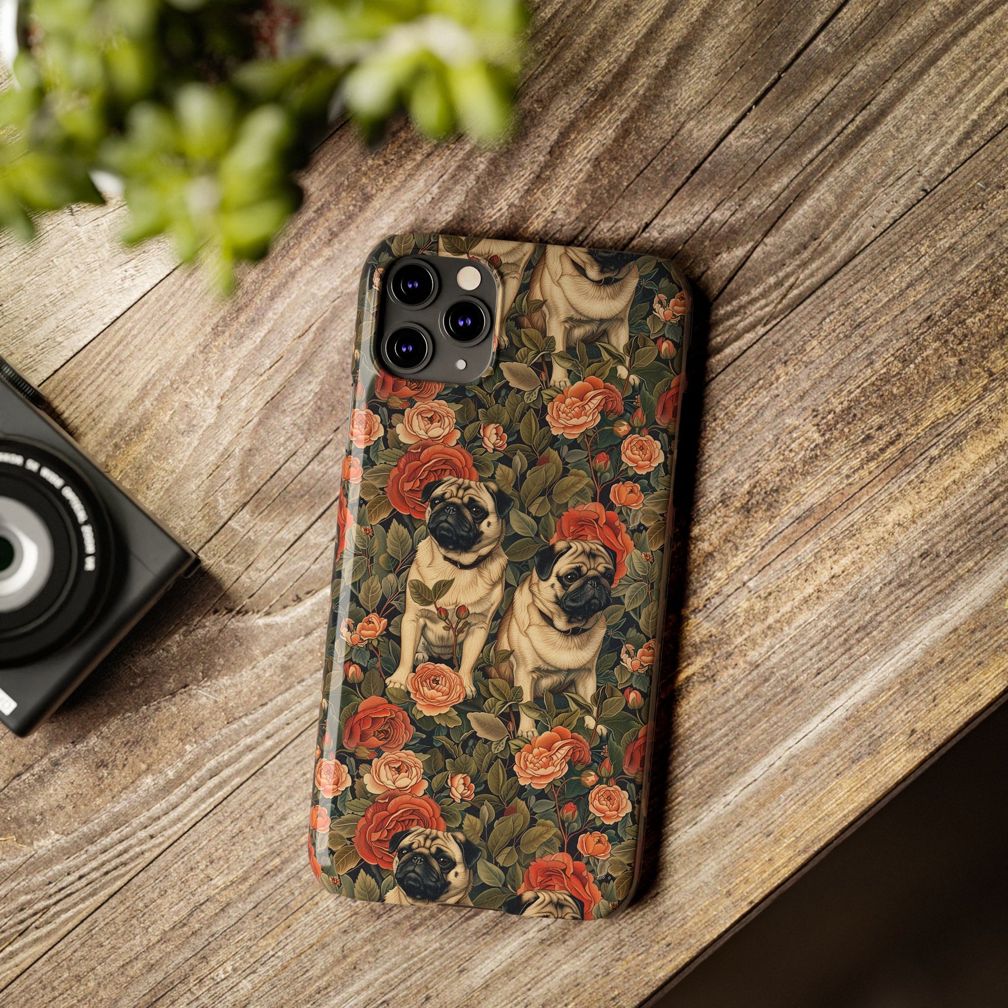 Blooming Pug Paradise Slim Phone Cases