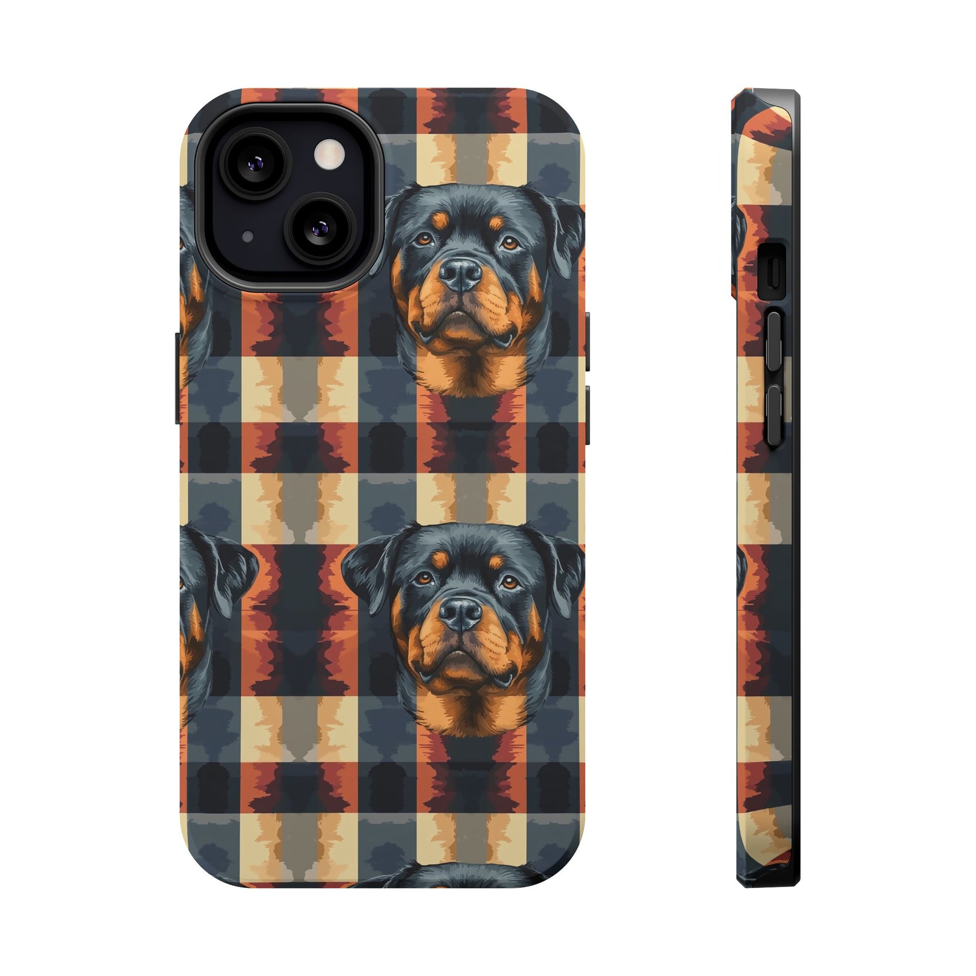 Pawsome Rottweiler Royalty Plaid Magnetic Tough Cases